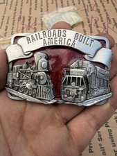 Siskiyou 1984 Belt Buckle RAILROADS BUILT AMERICA USA Made Trains Locomotives