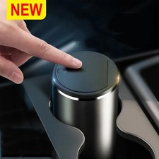 500ml Car Trash Bin Mini Garbage Can Press Lid Black Auto Organizer