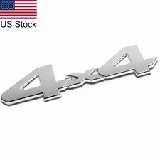 1pc 6'' Chrome 4x4 Emblem Rear Trunk Bed Side Badge Sticker For Pickup Truck Etc