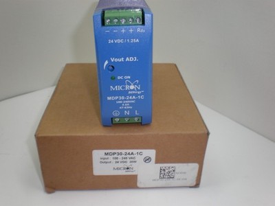 Micron MDP30-24A-1C 100-240vac 24vdc 30w DIN Rail Mountable Power Supply