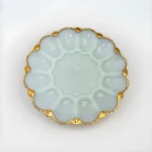 Vintage Anchor Hocking White Milk Glass Deviled Egg Serving Tray FREE SHIPPING