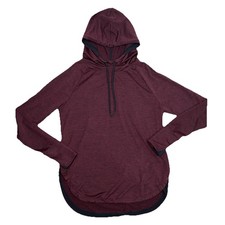 Serene Tangerine Pullover Hoodie Women s Small Stretchy Athleisure Burgundy EUC
