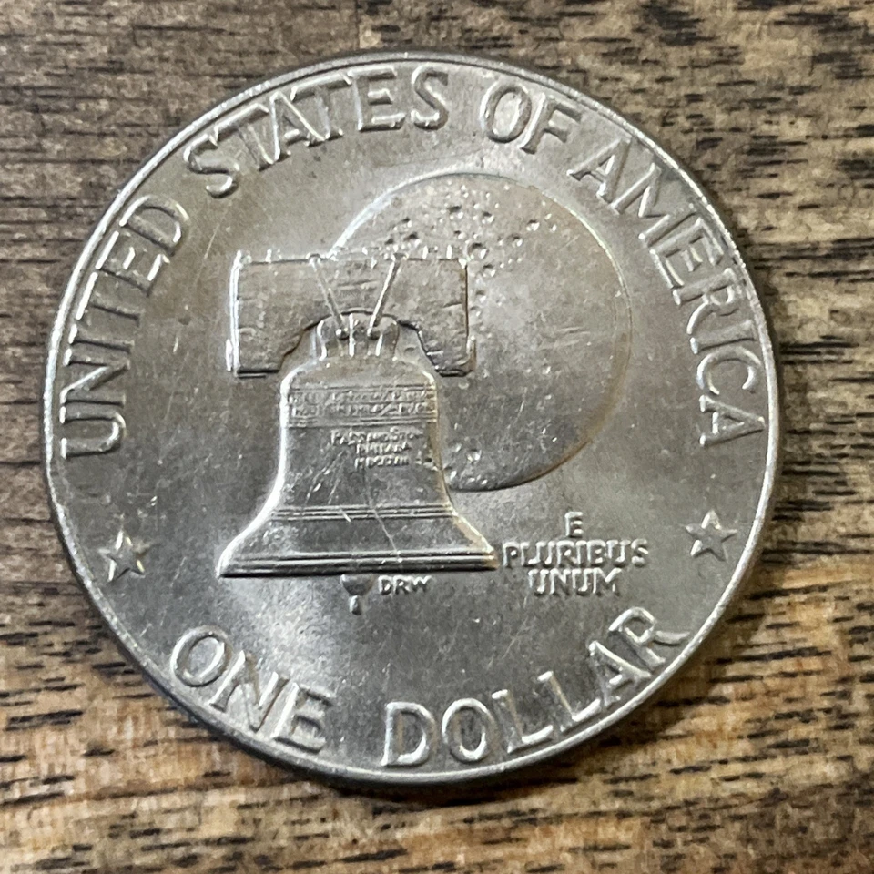 1776-1976  D Eisenhower Liberty Bell Moon Bicentennial Dollar US Type 2 - Image 2 of 4