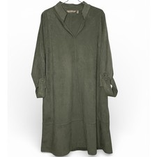 Soft Surroundings Rani Faux Suede Dress Size XL Agave Green Tunic Minimalist