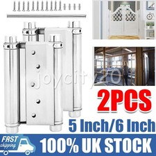 1 Pair 5"/6" Door Spring Hinges Double Action Self Closing Gate Saloon Hinge UK
