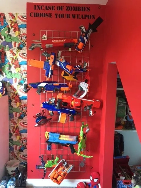 Nerf gun sale display wall