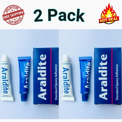 2 PACK Araldite Standard Epoxy Adhesive Glue 13gm (Resin 7gm + 6gm Hardener)