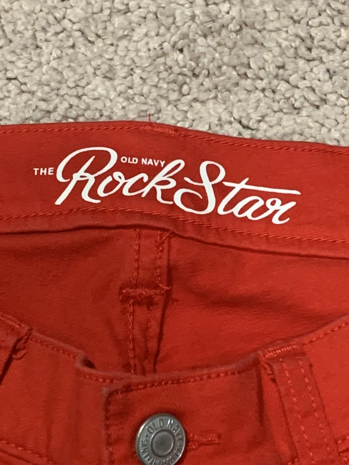 Pantalones para mujer Old Navy talla 6 rojos The Rock Star pierna ajustada clásico informal Foto 2 de 4
