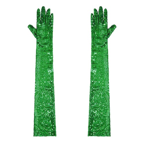 Guantes largos de ópera elásticos con solapa vintage con lentejuelas brillantes para mujer - Imagen 113 de 128