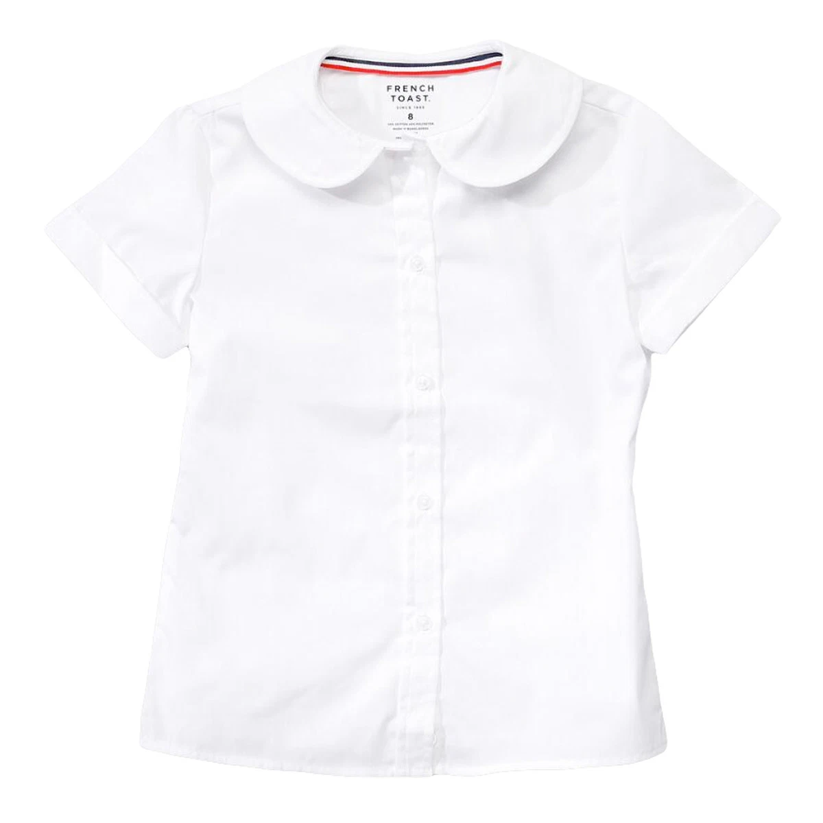 Girls white collared shirt top