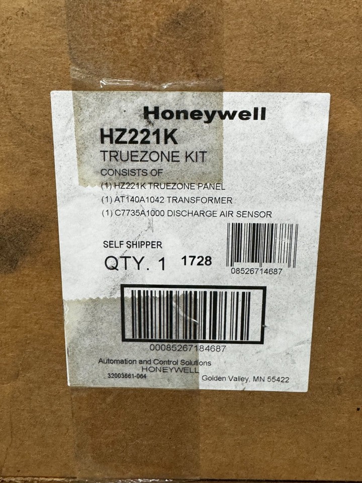 Honeywell HZ221K TruZONE Zoning 2Zone Control Kit Panel, Transformer