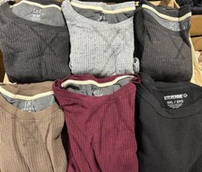 3 Pack Mens Thermal Heavy Waffle Crew Top Shirt Mix Colors Sz S L XL 2X NWT