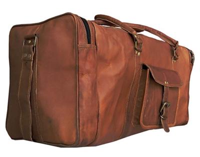 30'' Handcrafted High Quality Goat Leather Travel Luggage Duffle Gym Sports Bag