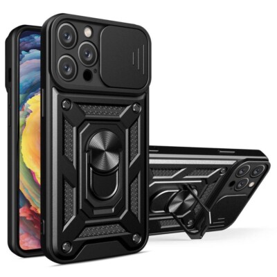 FÜR APPLE IPHONE 15 PRO - SLIDE Tasche Hülle Handy Camera Cover Case SCHWARZ
