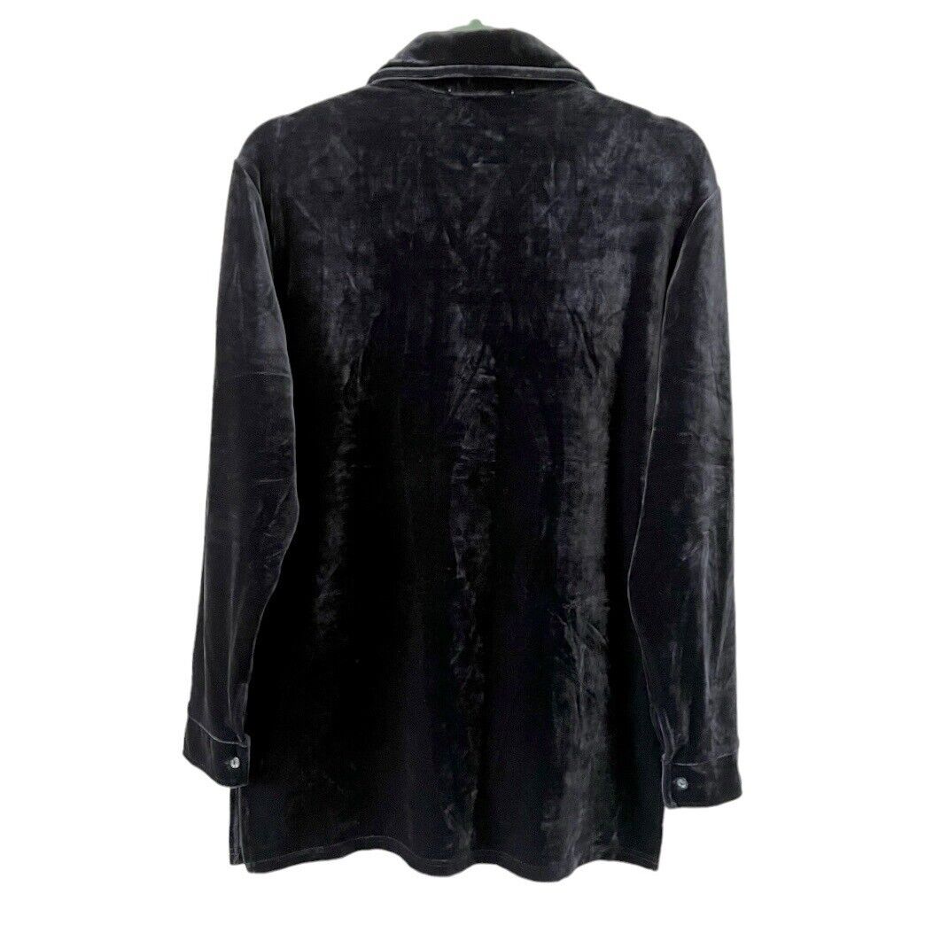 Express Tricot Velvet Velour Button Up Shirt Shac… - image 4