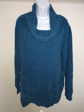 White Stag Women's Cowl neck sweater Aqua Blue XL 16-18