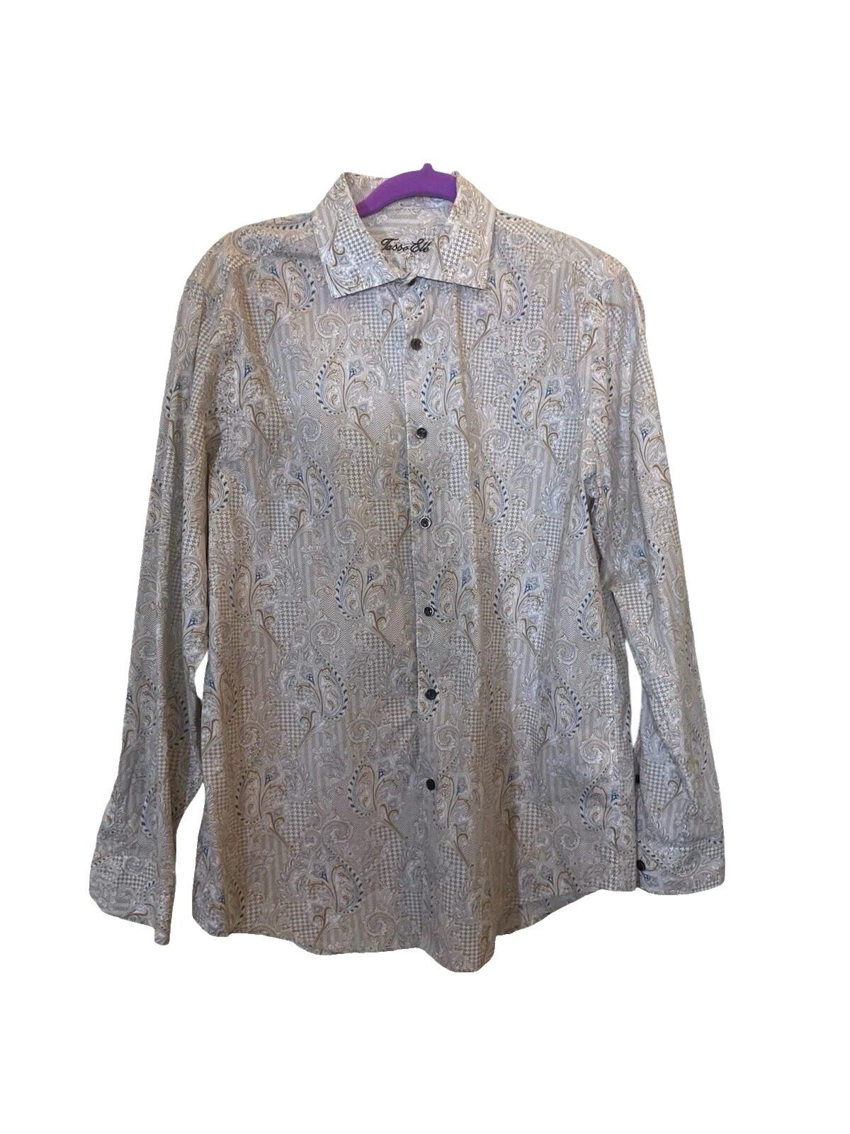 Tasso Elba Paisley 100% Algodón Camisas de vestir para hombres