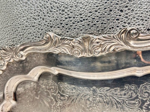 Vintage 14" Sheridan Ornate Silverplate Serving Tray - Picture 4 of 7