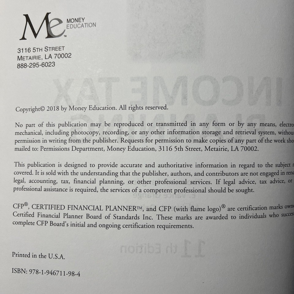 Tax Planning 11th Edition By Thomas P Langdon Taxes Debt Money