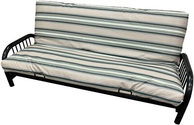 Water Resistant Queen Size Futon Cover, Mattress Slipcovers Hunter Stripes