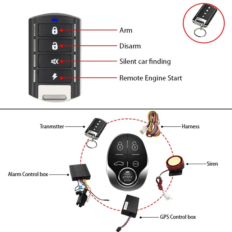 Motocicleta Impermeable 4G GSM GPS Seguimiento Alarma Teléfono APP Sistema de Entrada Sin Llave Foto 4 de 4