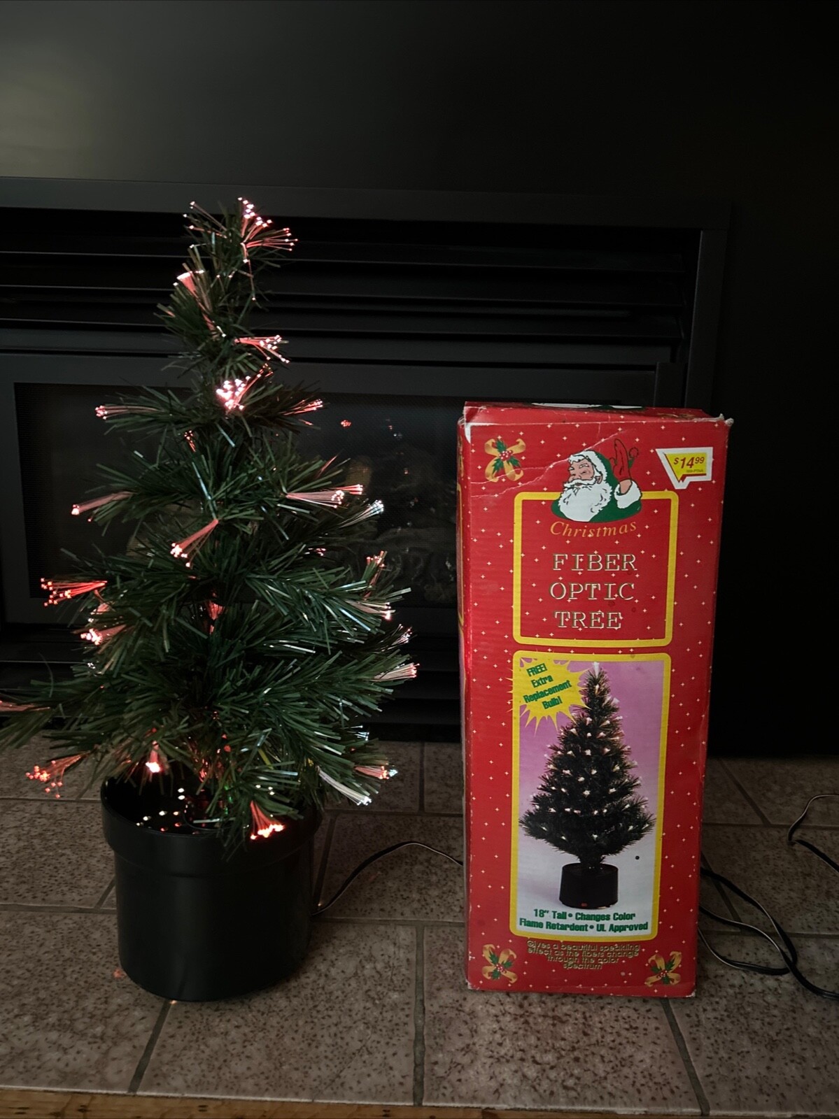 Christmas Fiber Optic Tree TESTEDWORKS! 18" Color Changing with Box eBay