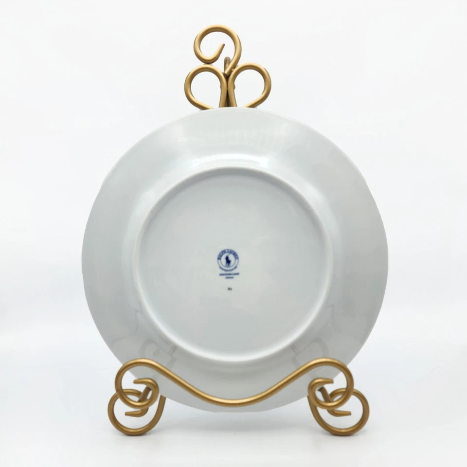 Plato de cena Ralph Lauren Spectator Cadet azul blanco dorado a rayas 10,5 Portugal Foto 2 de 4