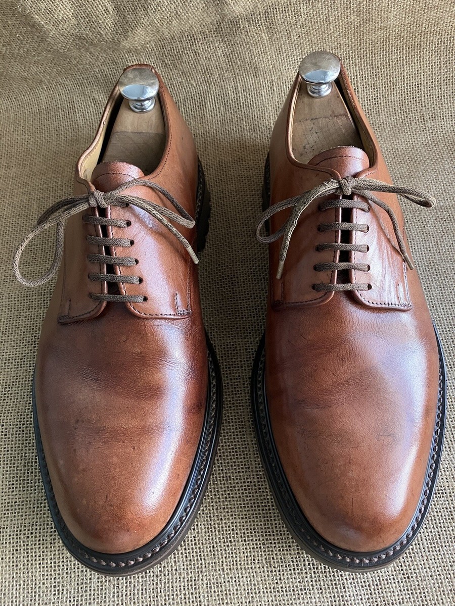Alfred Sargent England x Lefcourt Brown Plain Toe Oxford Derby Dress Shoes 9.5 Alfred Sargent Mens Brown Leather Plain Toe Derby Shoes Size  main image 3