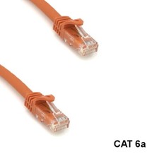 KNTK Orange 6ft Cat6a UTP Patch Cable 24AWG Panel Router Ethernet RJ45 Network