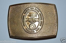 NICE Vintage International Molders  Allied Workers Union Brass Belt Buckle RARE