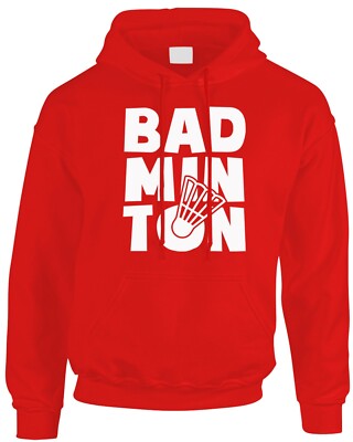 Badminton Herren Hoodie Geschenk Lustig Sport Spieler Netzschläger Shuttlecock Club Kapuzenpullover