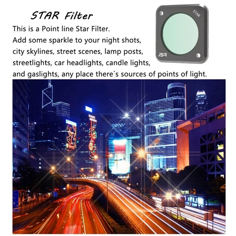 JUNESTAR JSR-1339-20 for DJI Action 2 8-in-1 Camera Lens Filter Set (Star, Night - Image 2 of 4