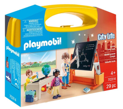 Playmobil City Life Set 70314 School Class Carry Case Teacher Pupils New 