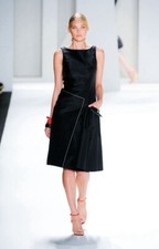 Carolina Herrera Silk Dress Sleeveless Runway Cocktail Party 8 M Knee Length