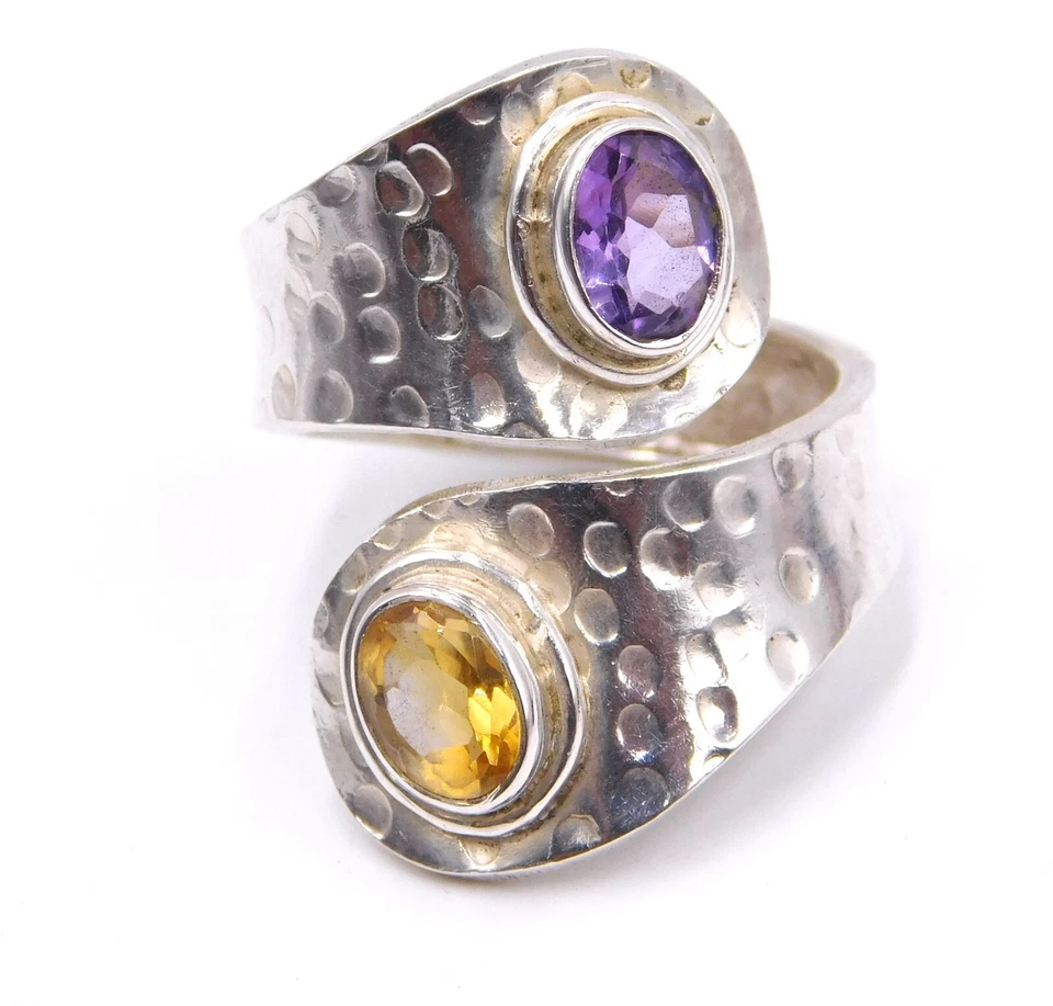 5.4 GM 925 Argento Sterling Naturale Multi Taglio Gemma Mano Misura Anello 6.5 " - Immagine 2 di 4