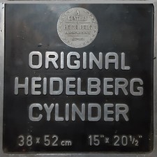 Letrero metálico reproducción cilindro Heidelberg original ENVÍO GRATUITO prensa vintage