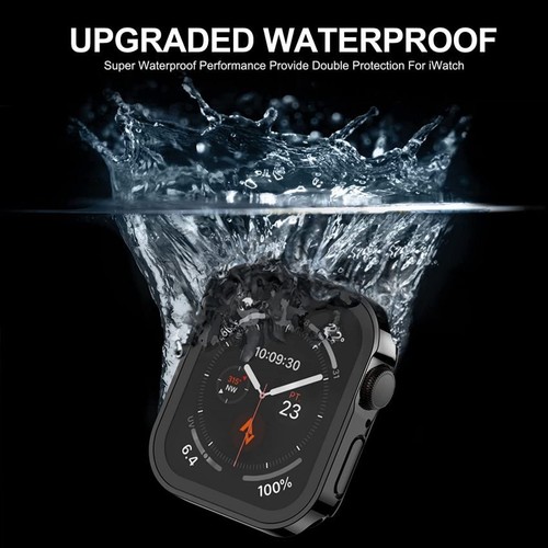 Screen Protector Waterproof Case For Apple Watch Series 8 7 6 5 4 SE Full Cover - Foto 8 di 20