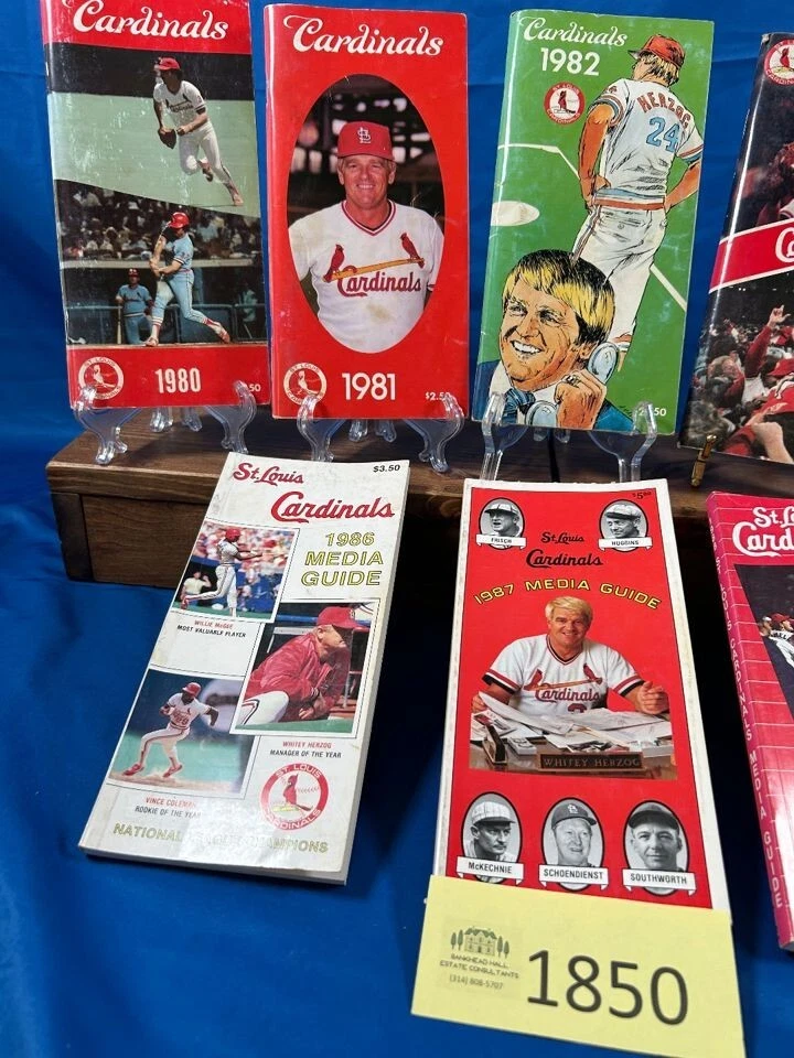 St Louis Cardinals Baseball MLB Media Guide 1980,81,82,83,85,86,87,88 Lot Of 8 - Image 2 of 4