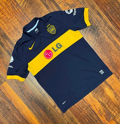 BOCA JUNIORS 2009/2010 HOME FOOTBALL SHIRT JERSEY NIKE SIZE YL