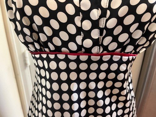Speechless Juniors Short Sleeve Dress Shiny White & black Polka Dot Size 11 - Picture 3 of 6