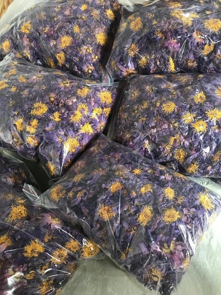 Loto azul seco 2 lb Nymphaea Caerulea 100 % té orgánico escogido a mano flores Foto 2 de 4