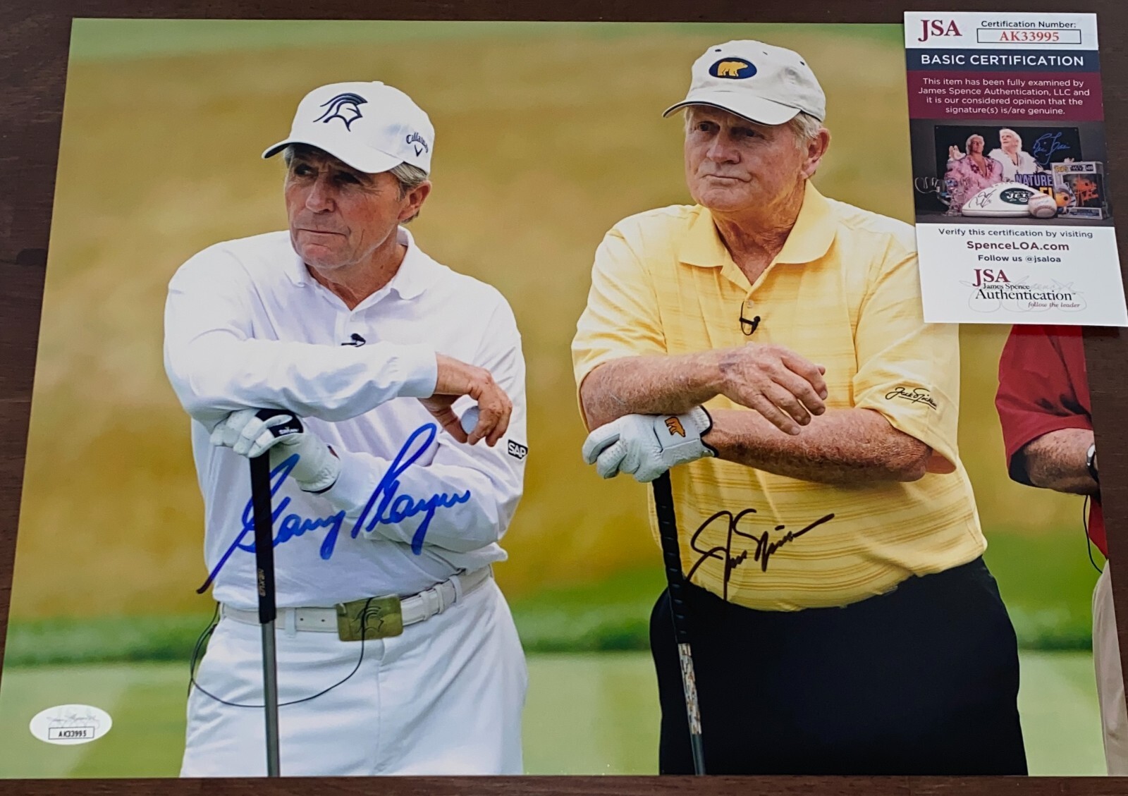Jack Nicklaus Autographed Signed & Gary Player 11x14 Photo Masters Golf JSA N3 