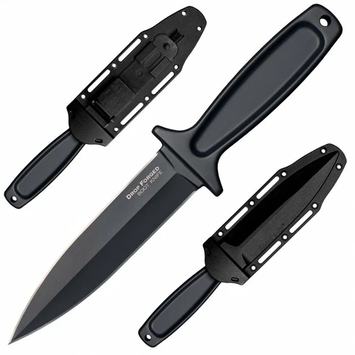 Cold Steel 36MB Drop Forged Boot Knife 5" 52100 Carbon Double Edge Blade, Sheath