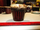 Vintage Brown Drip Glaze Coffee Mug Hull Pottery Oven Proof Cup