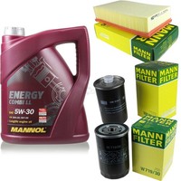MANN-FILTER Inspektionspaket 5L Mannol Energy Combi Ll 5W-30 FüR Audi A6 S6
