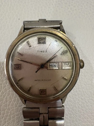 Timex Vintage Automatic Mens Watch Sliver Tone