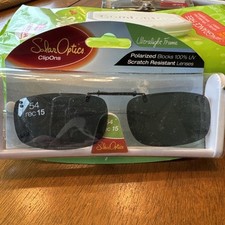 FOSTER GRANT SOLAR OPTICS CLIP-ON 54 REC 15 POLARIZED LENS SUNGLASSES New