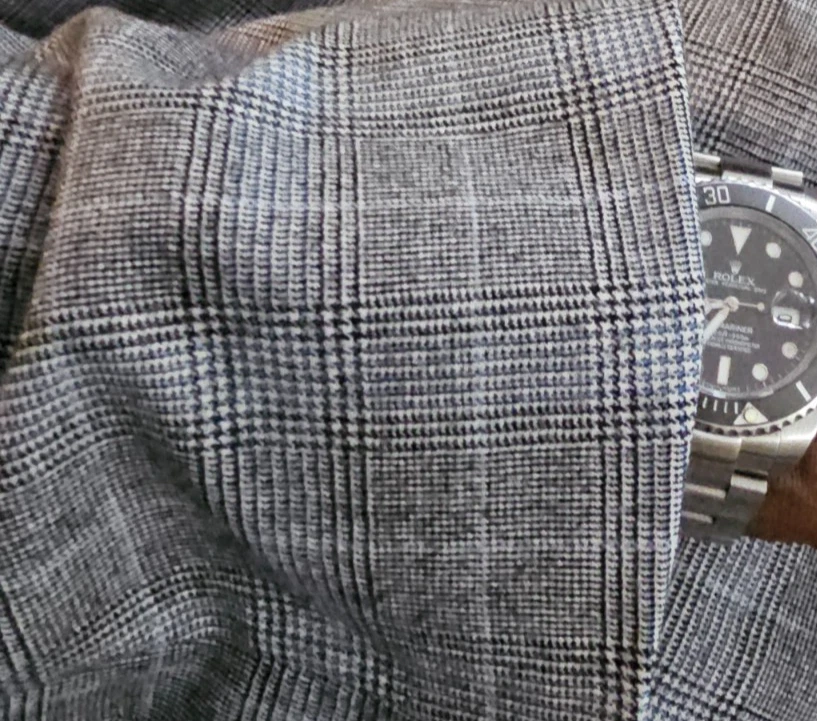 Blazer Holland & Sherry Super 140's lã Richard Bennett ventilação dupla azul cinza 40R - Imagem 3 de 4