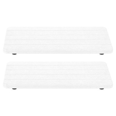 2PCS 8.66'' x 4.33'' Water Absorbing Stone Tray with Grooves White
