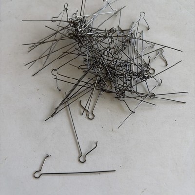 100 Stainless Steel 2  Spinner Fishing Lure Tackle Craft Wire Shaft Lot C